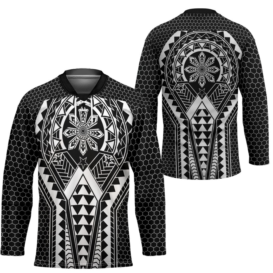Philippines Batok Tribal Inspired Tattoo Black Hockey Jersey