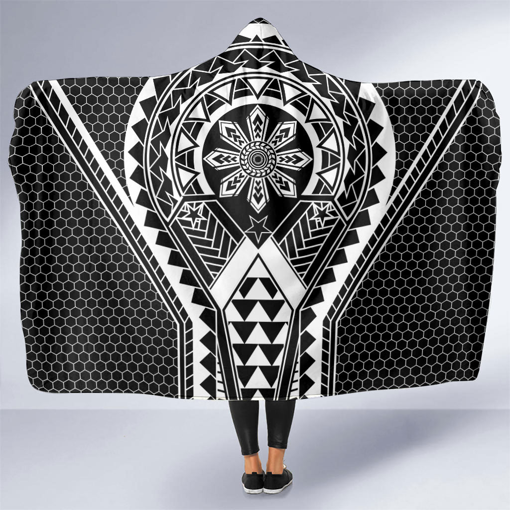Philippines Batok Tribal Inspired Tattoo Black Hooded Blanket
