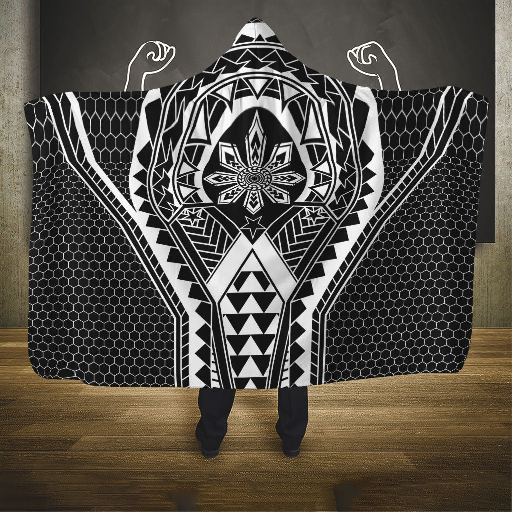 Philippines Batok Tribal Inspired Tattoo Black Hooded Blanket