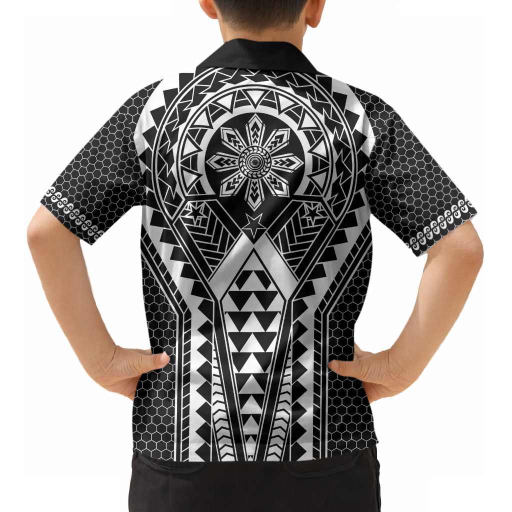 Philippines Batok Tribal Inspired Tattoo Black Kid Hawaiian Shirt