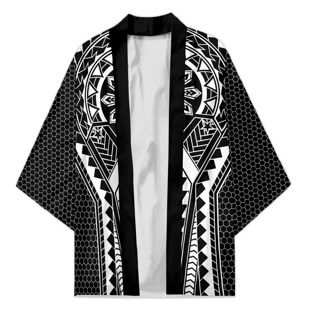 Philippines Batok Tribal Inspired Tattoo Black Kimono
