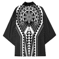 Philippines Batok Tribal Inspired Tattoo Black Kimono