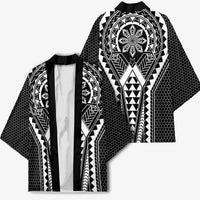 Philippines Batok Tribal Inspired Tattoo Black Kimono