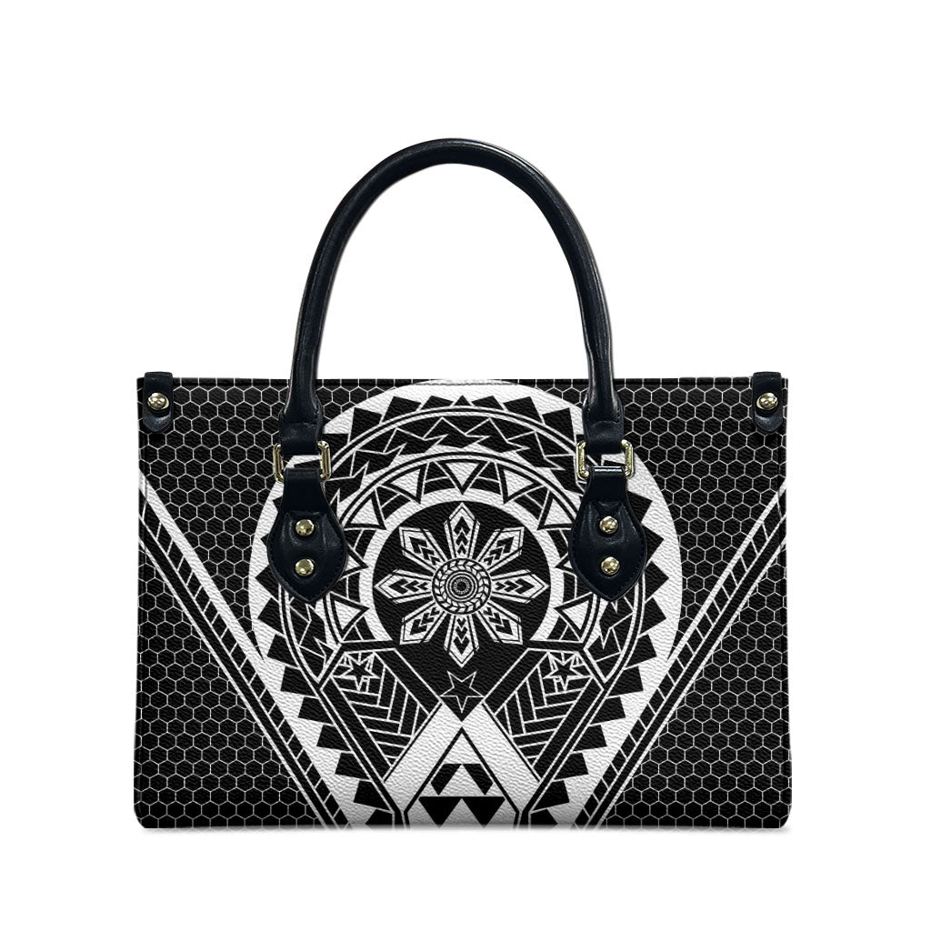 Philippines Batok Tribal Inspired Tattoo Black Leather Bag
