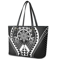 Philippines Batok Tribal Inspired Tattoo Black Leather Tote Bag