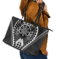 Philippines Batok Tribal Inspired Tattoo Black Leather Tote Bag