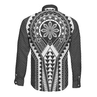 Philippines Batok Tribal Inspired Tattoo Black Long Sleeve Button Shirt