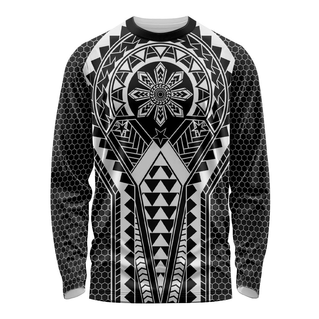 Philippines Batok Tribal Inspired Tattoo Black Long Sleeve Shirt