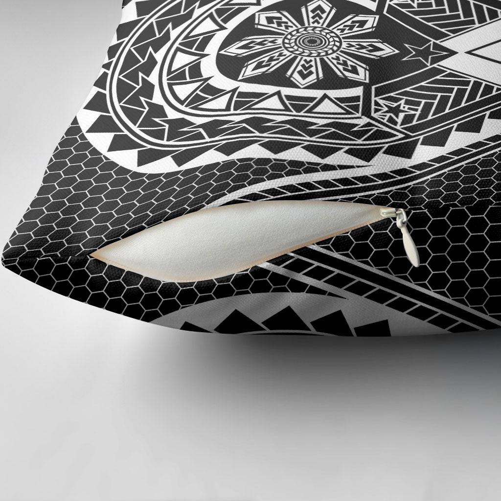 Philippines Batok Tribal Inspired Tattoo Black Pillow Cover