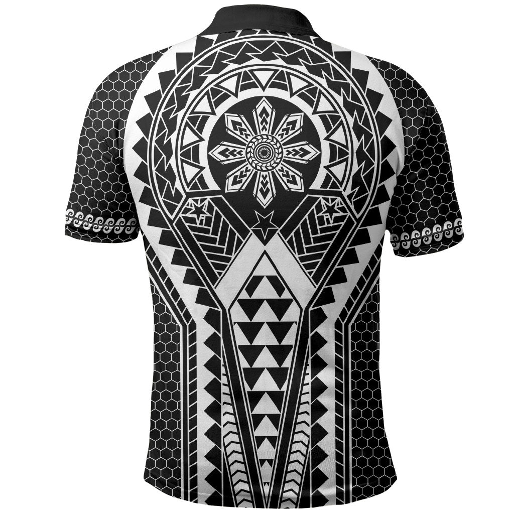 Philippines Batok Tribal Inspired Tattoo Black Polo Shirt