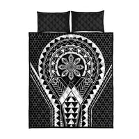 Philippines Batok Tribal Inspired Tattoo Black Quilt Bed Set