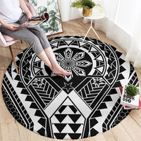 Philippines Batok Tribal Inspired Tattoo Black Round Carpet