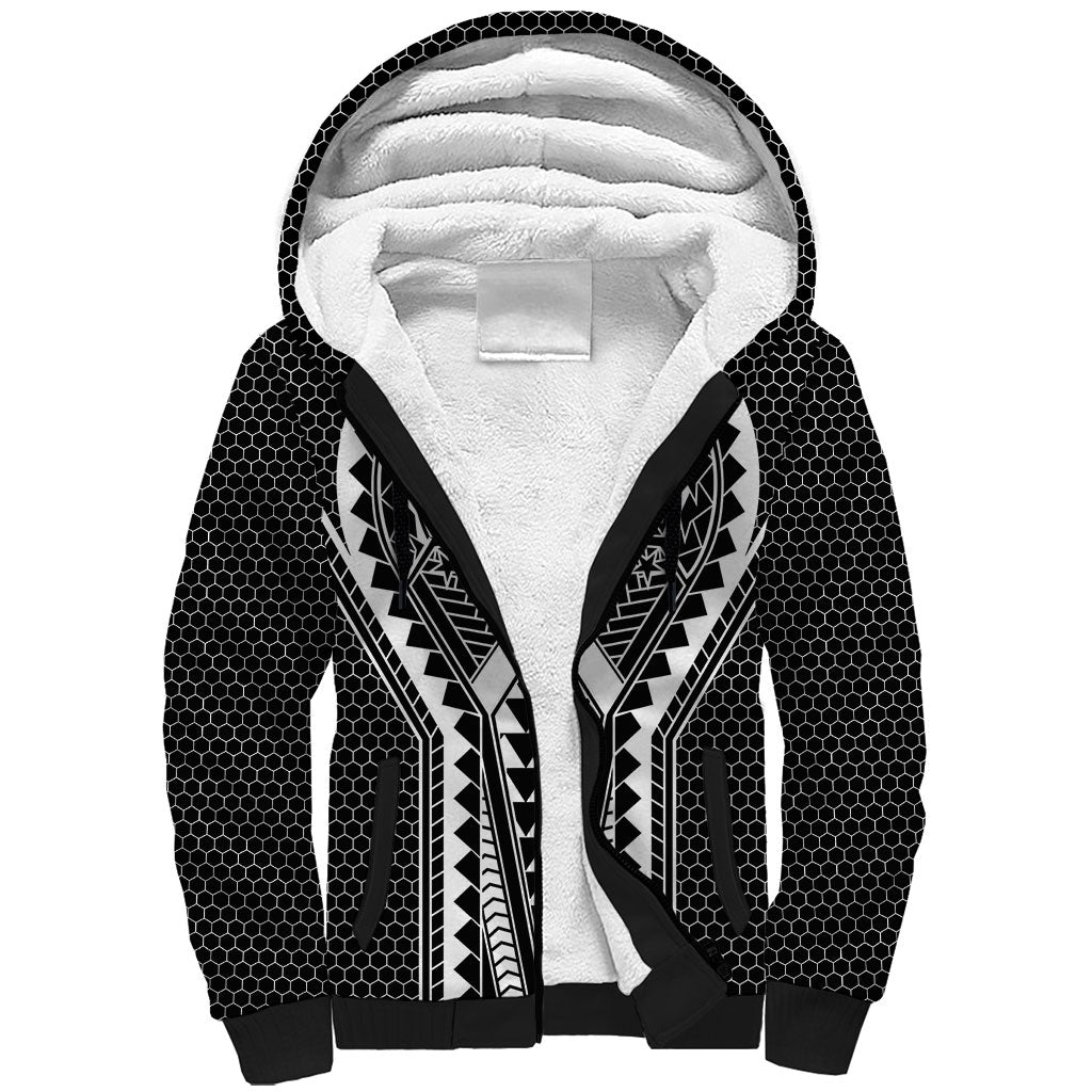 Philippines Batok Tribal Inspired Tattoo Black Sherpa Hoodie