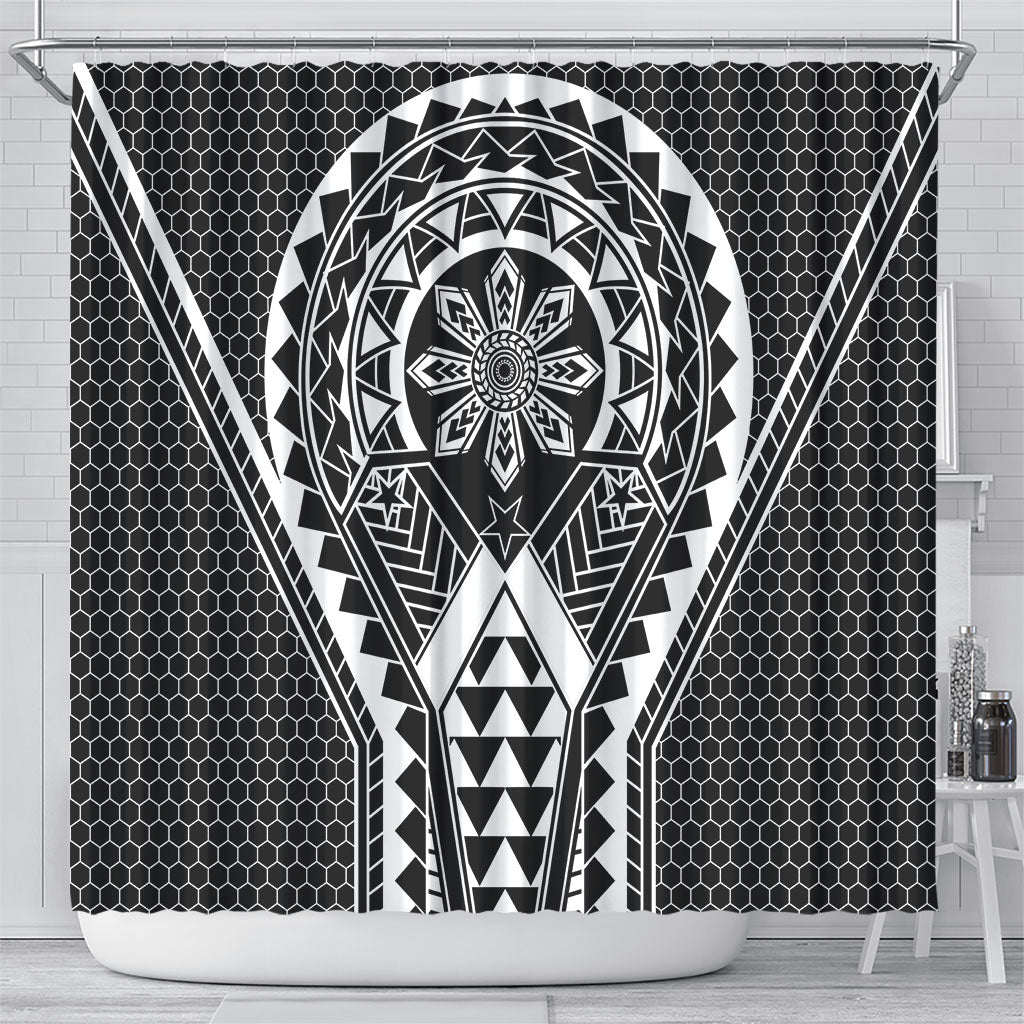 Philippines Batok Tribal Inspired Tattoo Black Shower Curtain