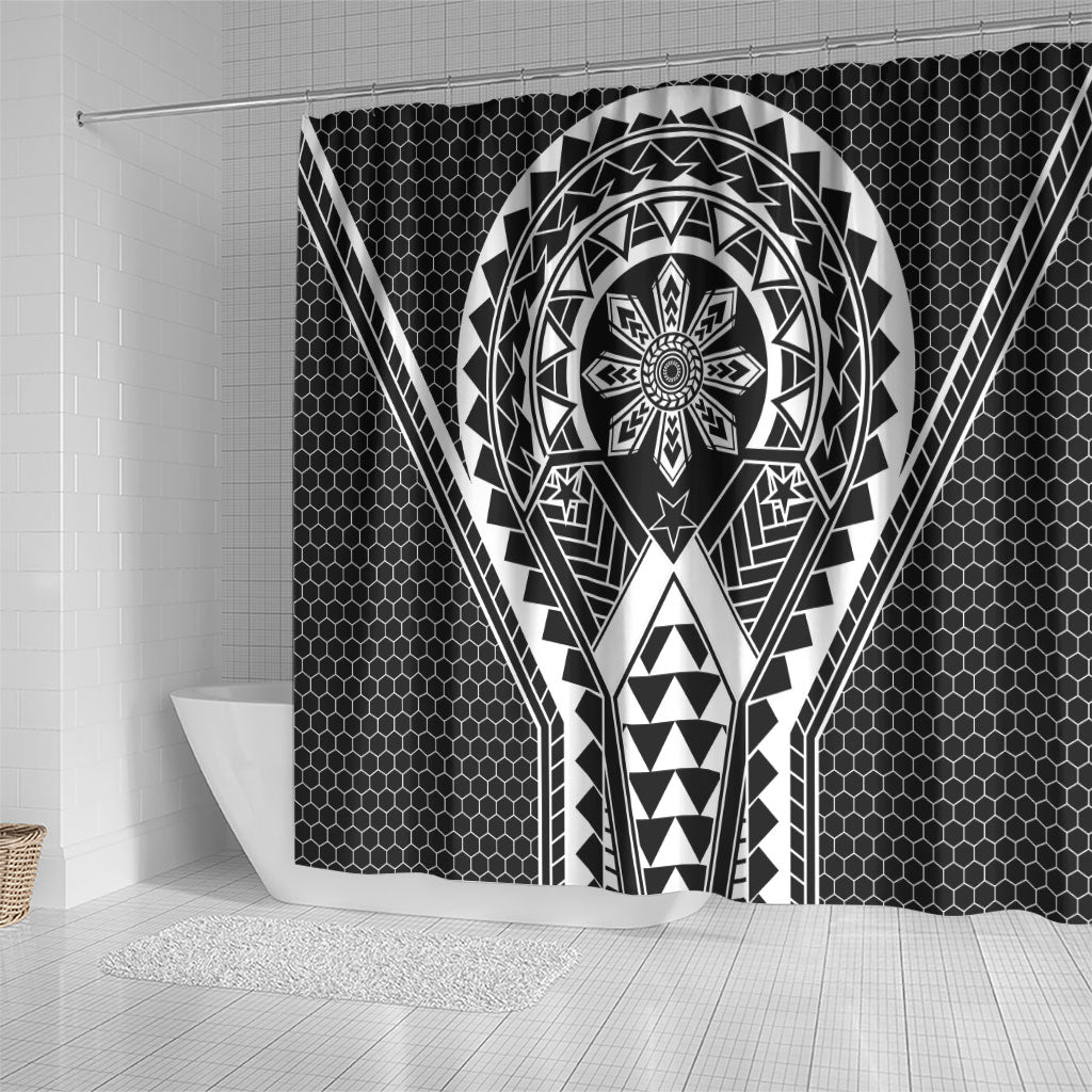 Philippines Batok Tribal Inspired Tattoo Black Shower Curtain