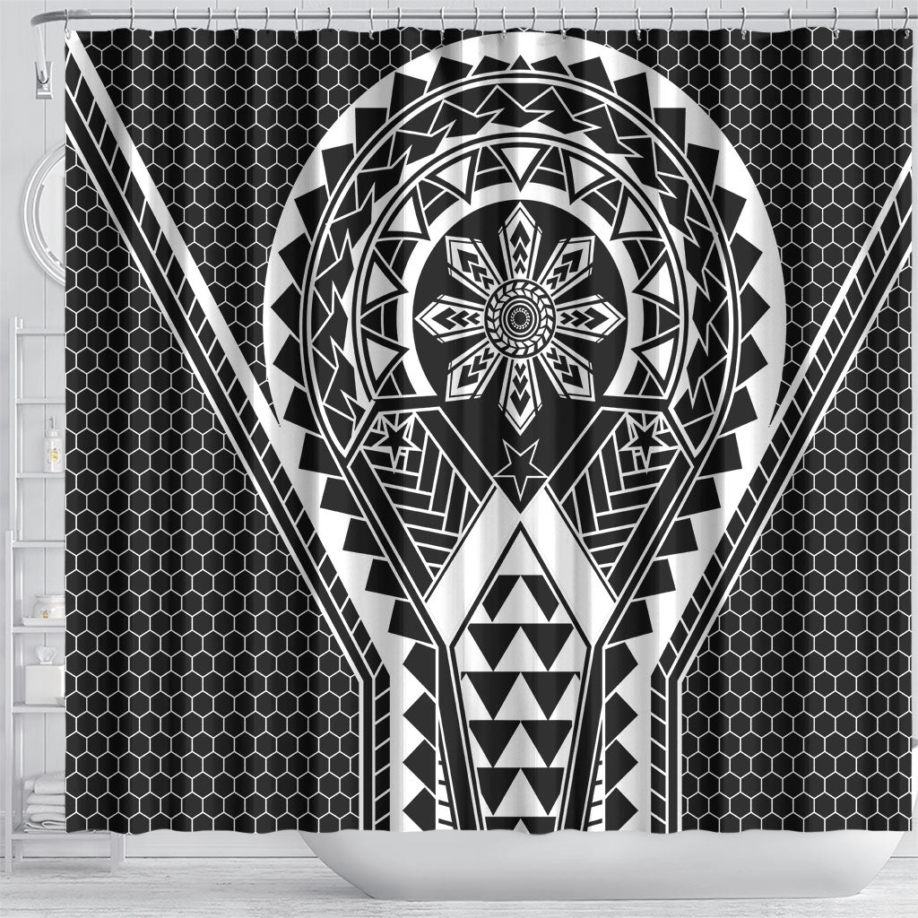 Philippines Batok Tribal Inspired Tattoo Black Shower Curtain