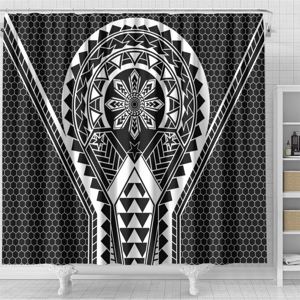 Philippines Batok Tribal Inspired Tattoo Black Shower Curtain