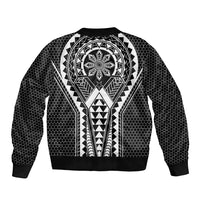 Philippines Batok Tribal Inspired Tattoo Black Sleeve Zip Bomber Jacket
