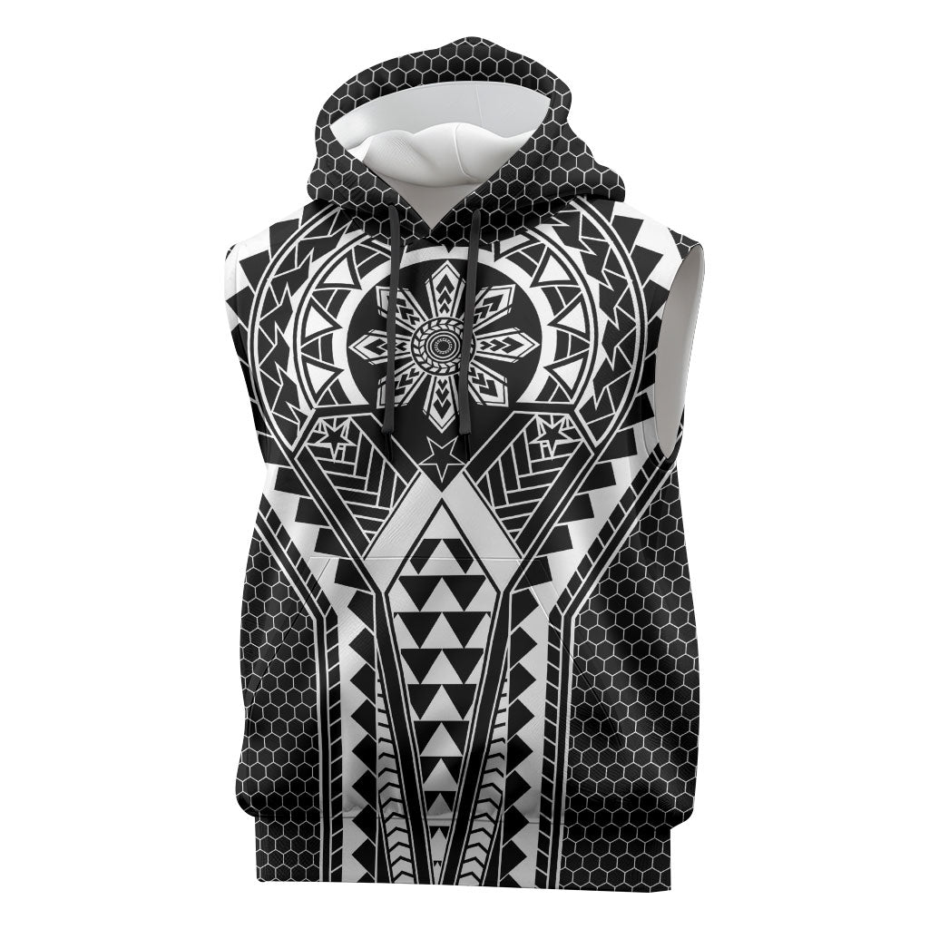 Philippines Batok Tribal Inspired Tattoo Black Sleeveless Hoodie