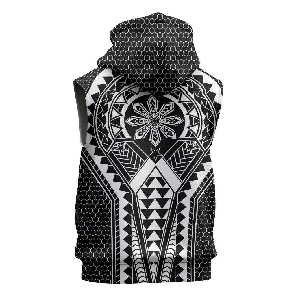 Philippines Batok Tribal Inspired Tattoo Black Sleeveless Hoodie