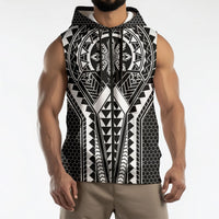 Philippines Batok Tribal Inspired Tattoo Black Sleeveless Zip Hoodie