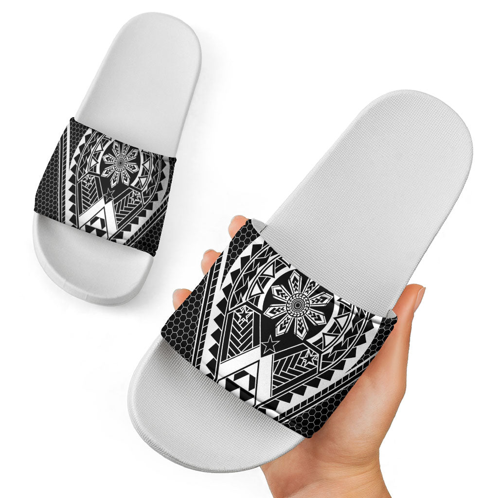 Philippines Batok Tribal Inspired Tattoo Black Slide Sandals
