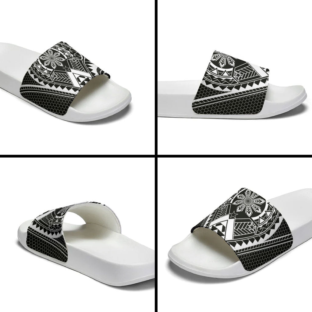 Philippines Batok Tribal Inspired Tattoo Black Slide Sandals