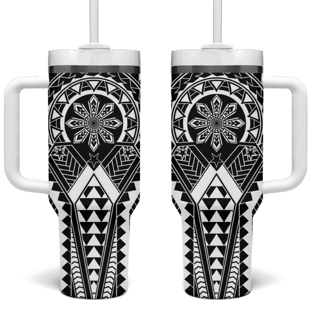 Philippines Batok Tribal Inspired Tattoo Black Tumbler With Handle