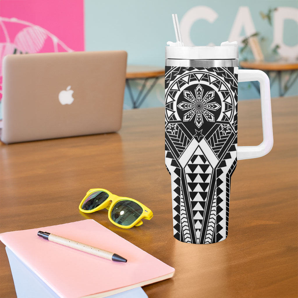 Philippines Batok Tribal Inspired Tattoo Black Tumbler With Handle