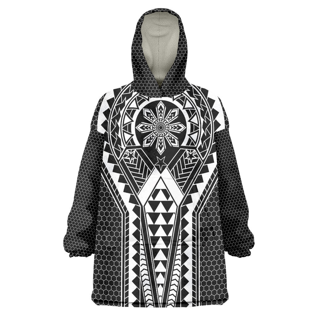 Philippines Batok Tribal Inspired Tattoo Black Wearable Blanket Hoodie