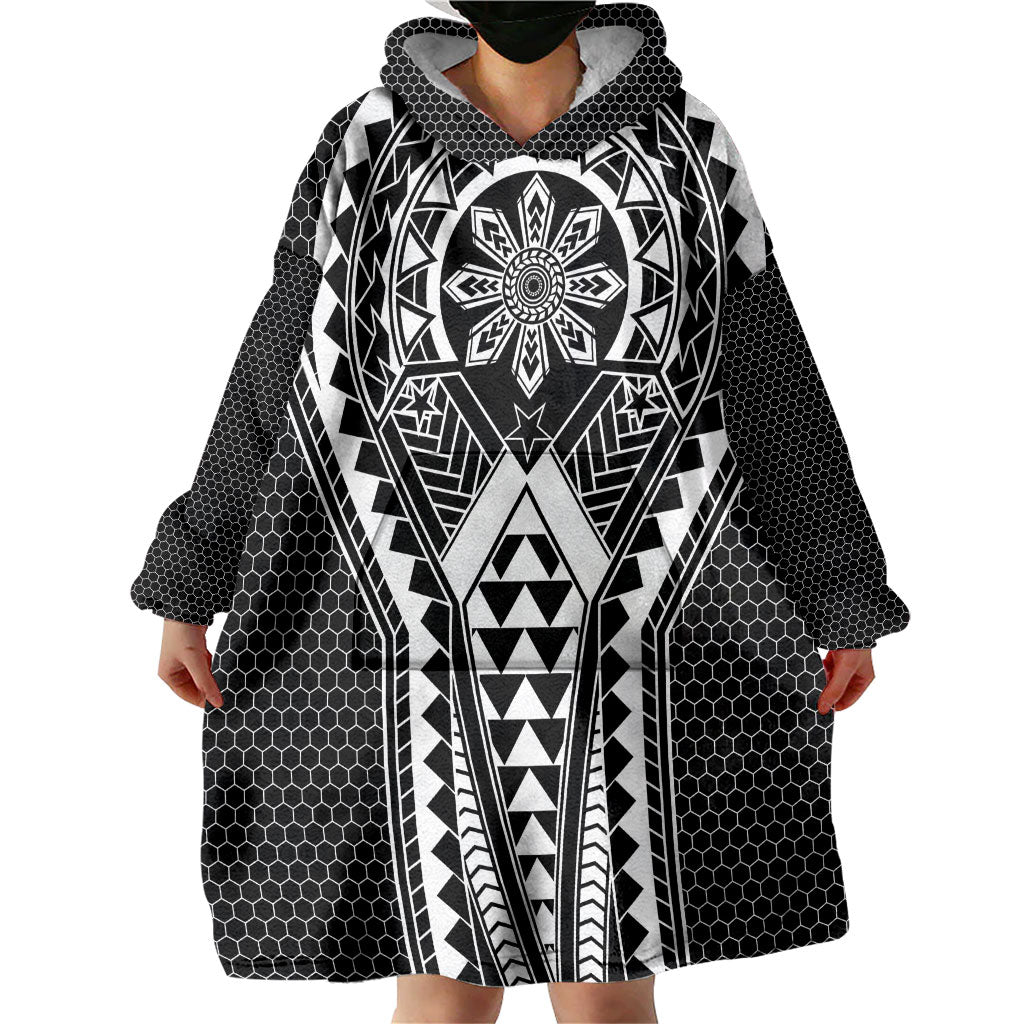 Philippines Batok Tribal Inspired Tattoo Black Wearable Blanket Hoodie
