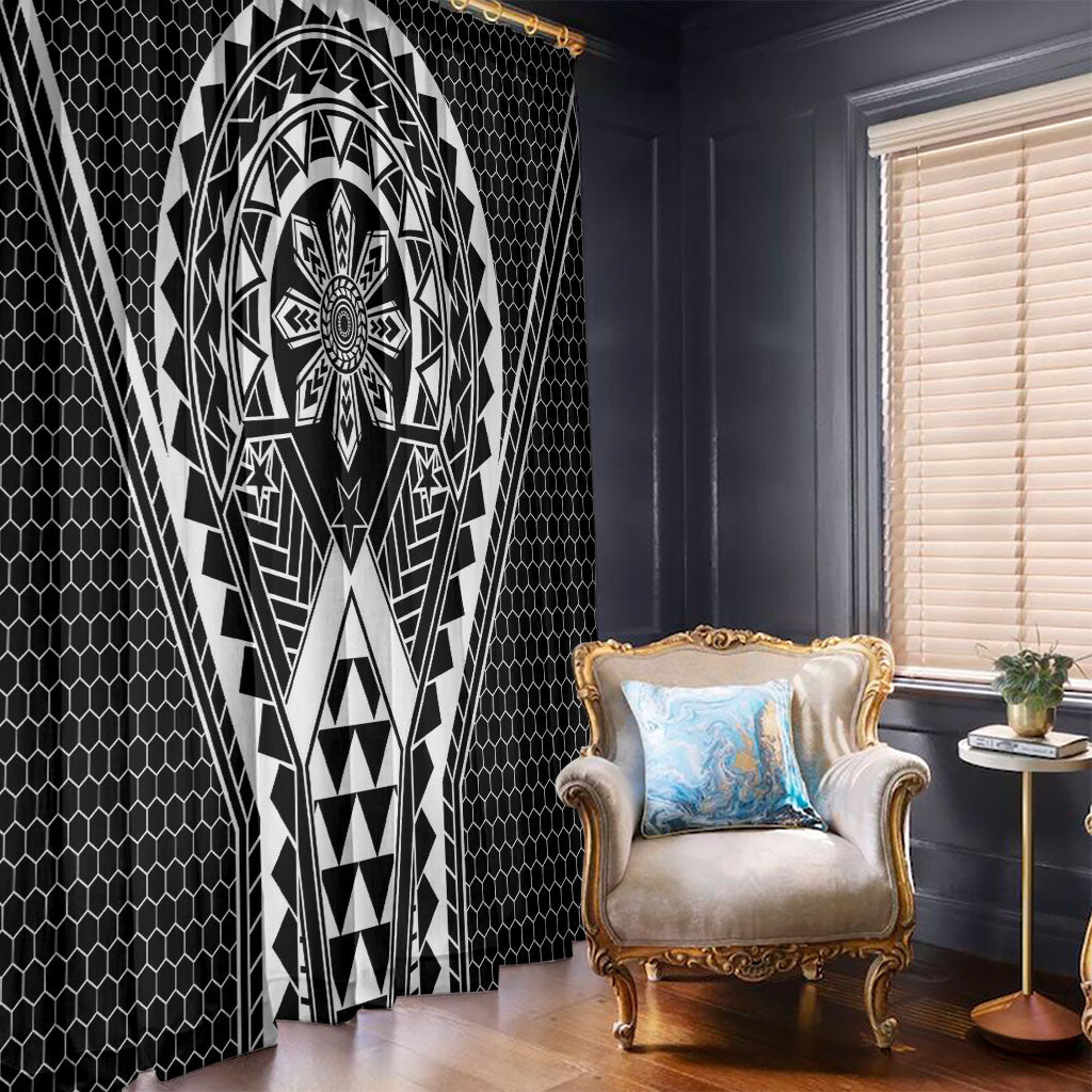 Philippines Batok Tribal Inspired Tattoo Black Window Curtain