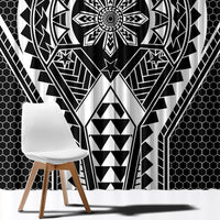 Philippines Batok Tribal Inspired Tattoo Black Window Curtain