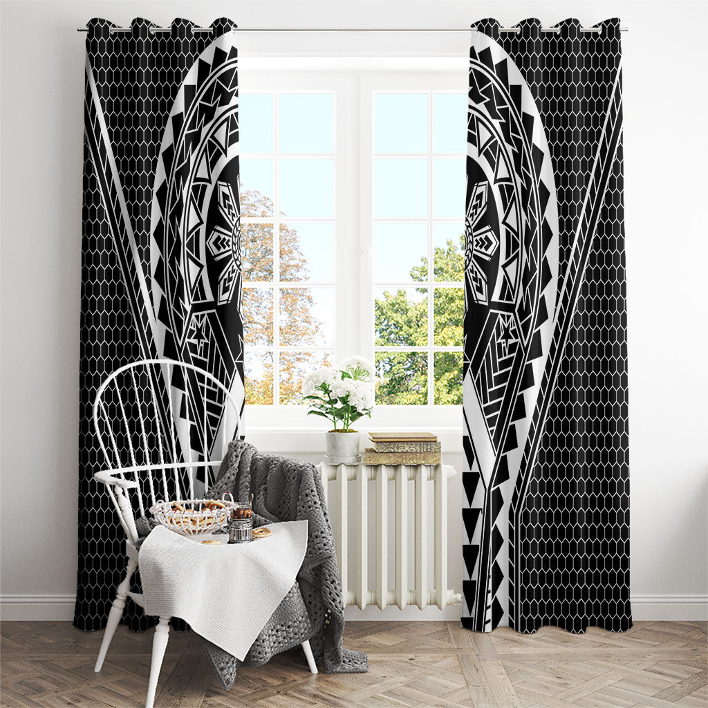 Philippines Batok Tribal Inspired Tattoo Black Window Curtain