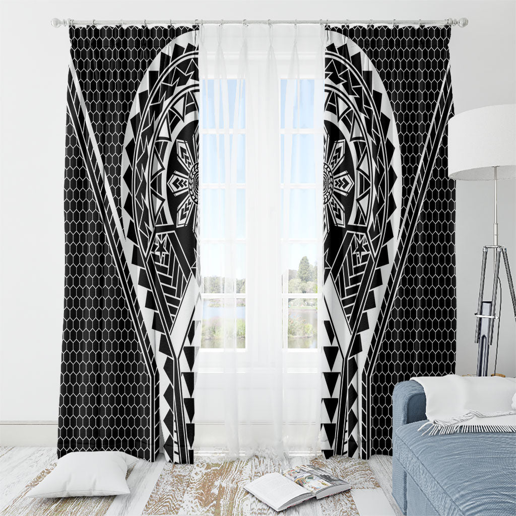 Philippines Batok Tribal Inspired Tattoo Black Window Curtain