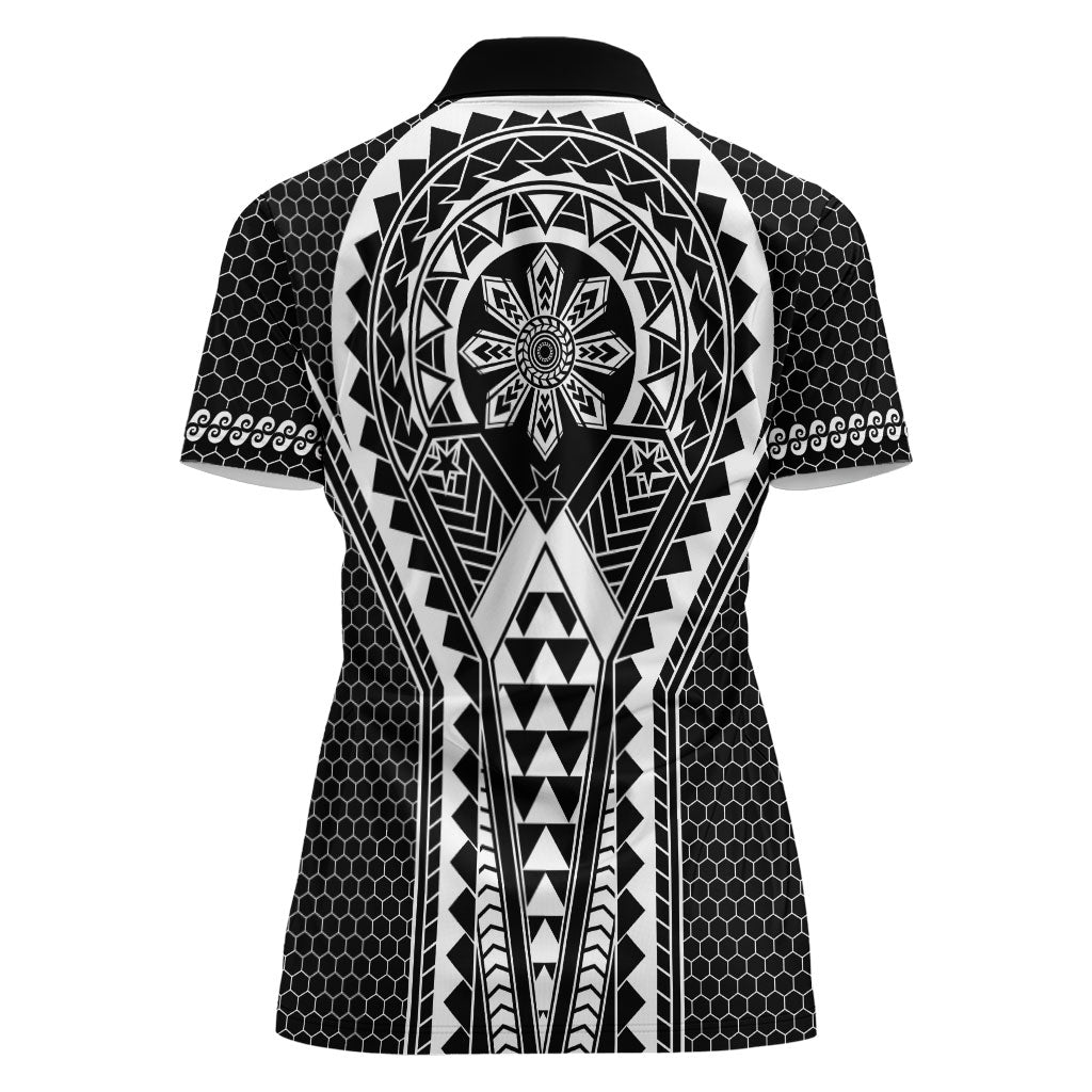 Philippines Batok Tribal Inspired Tattoo Black Women Polo Shirt