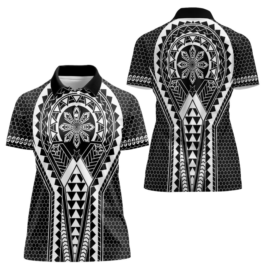 Philippines Batok Tribal Inspired Tattoo Black Women Polo Shirt