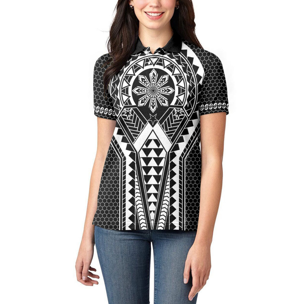 Philippines Batok Tribal Inspired Tattoo Black Women Polo Shirt