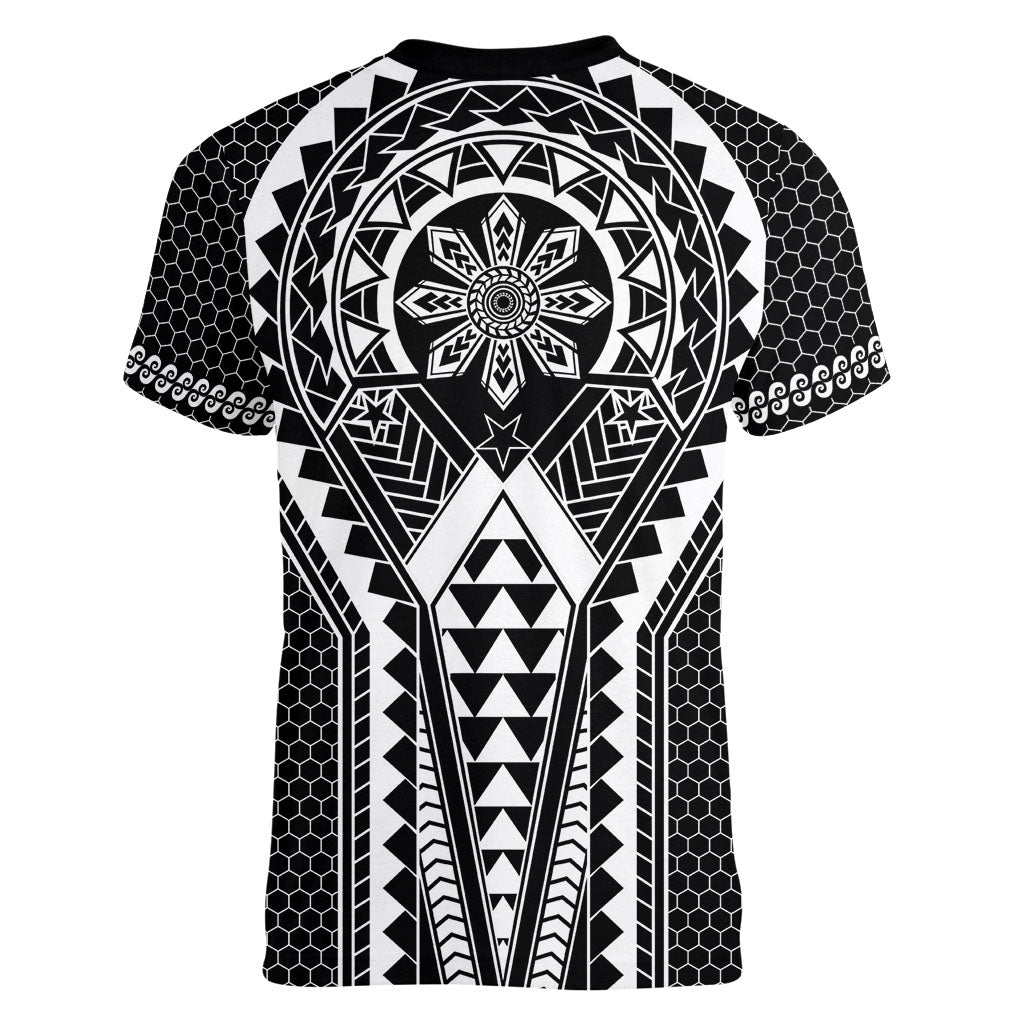 Philippines Batok Tribal Inspired Tattoo Black Women V-Neck T-Shirt