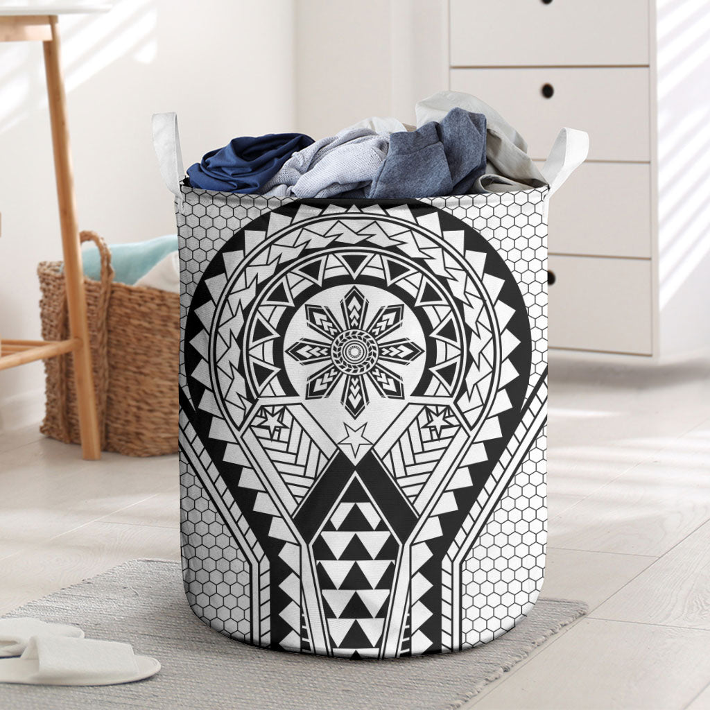 Philippines Batok Tribal Inspired Tattoo White Laundry Basket