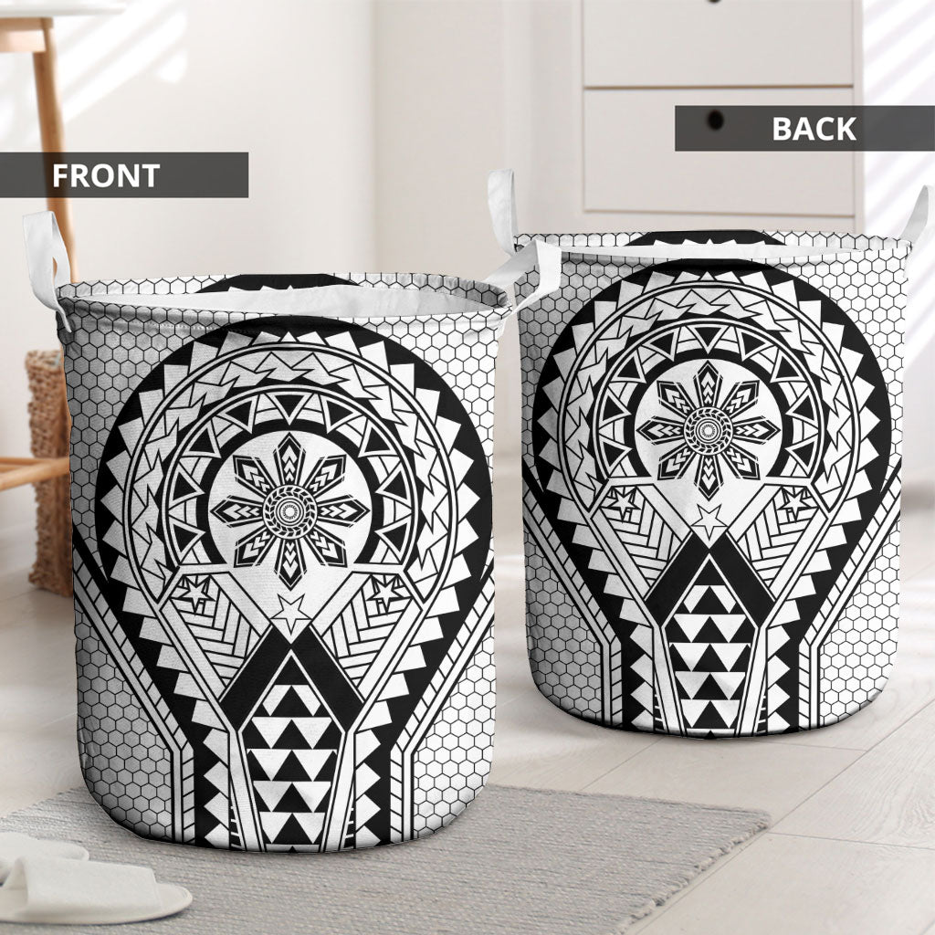 Philippines Batok Tribal Inspired Tattoo White Laundry Basket