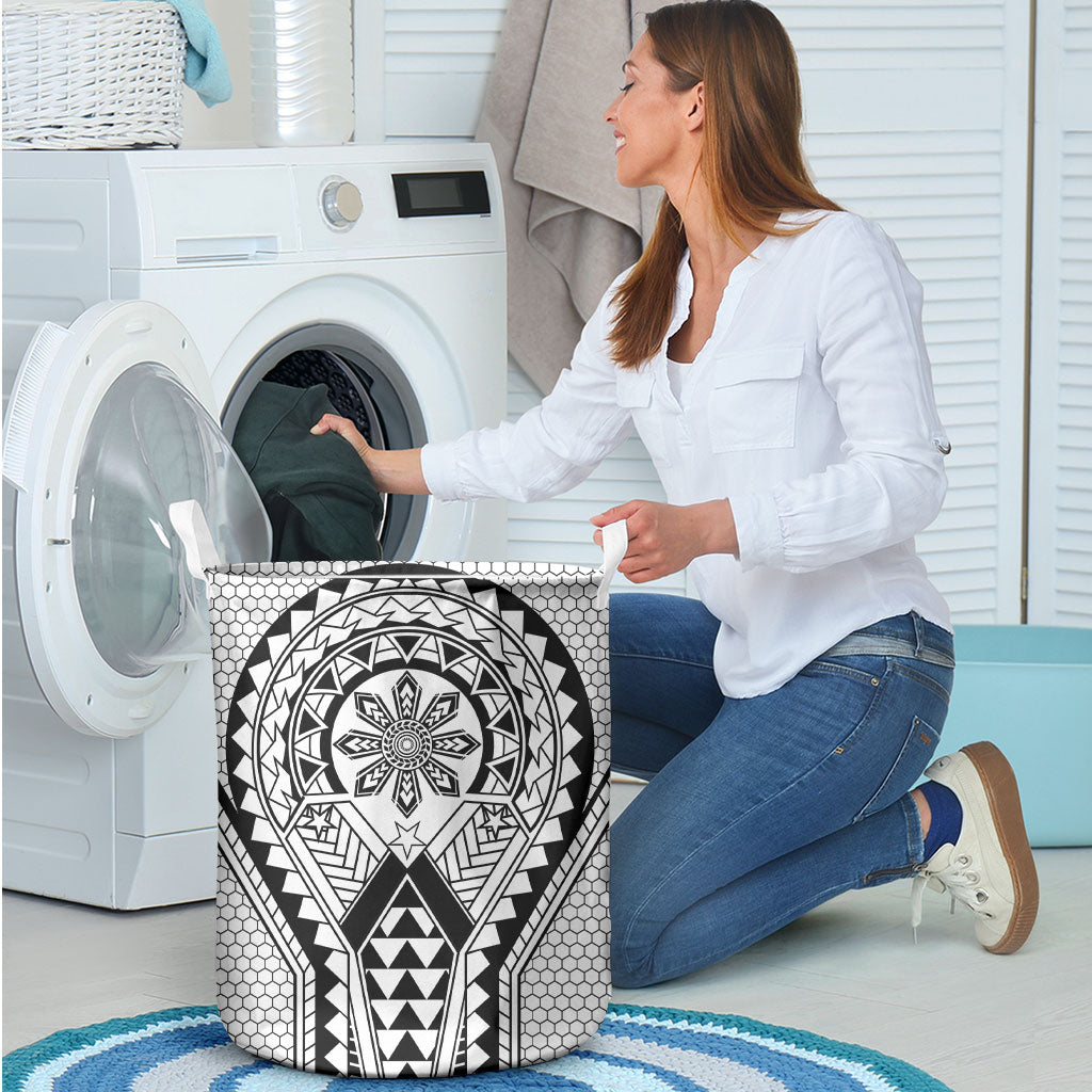 Philippines Batok Tribal Inspired Tattoo White Laundry Basket