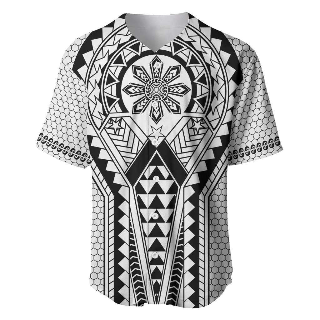 Philippines Batok Tribal Inspired Tattoo White Baseball Jersey