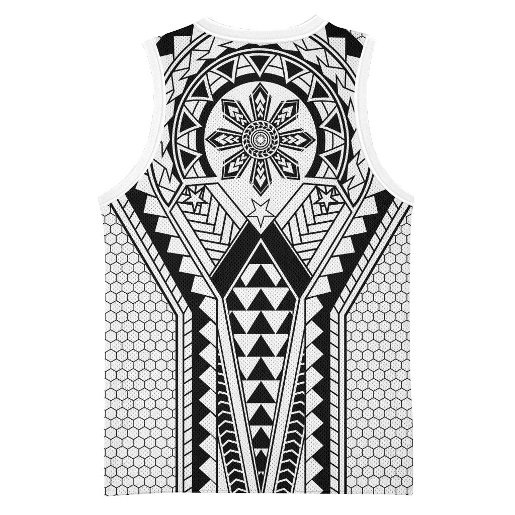 Philippines Batok Tribal Inspired Tattoo White Basketball Jersey