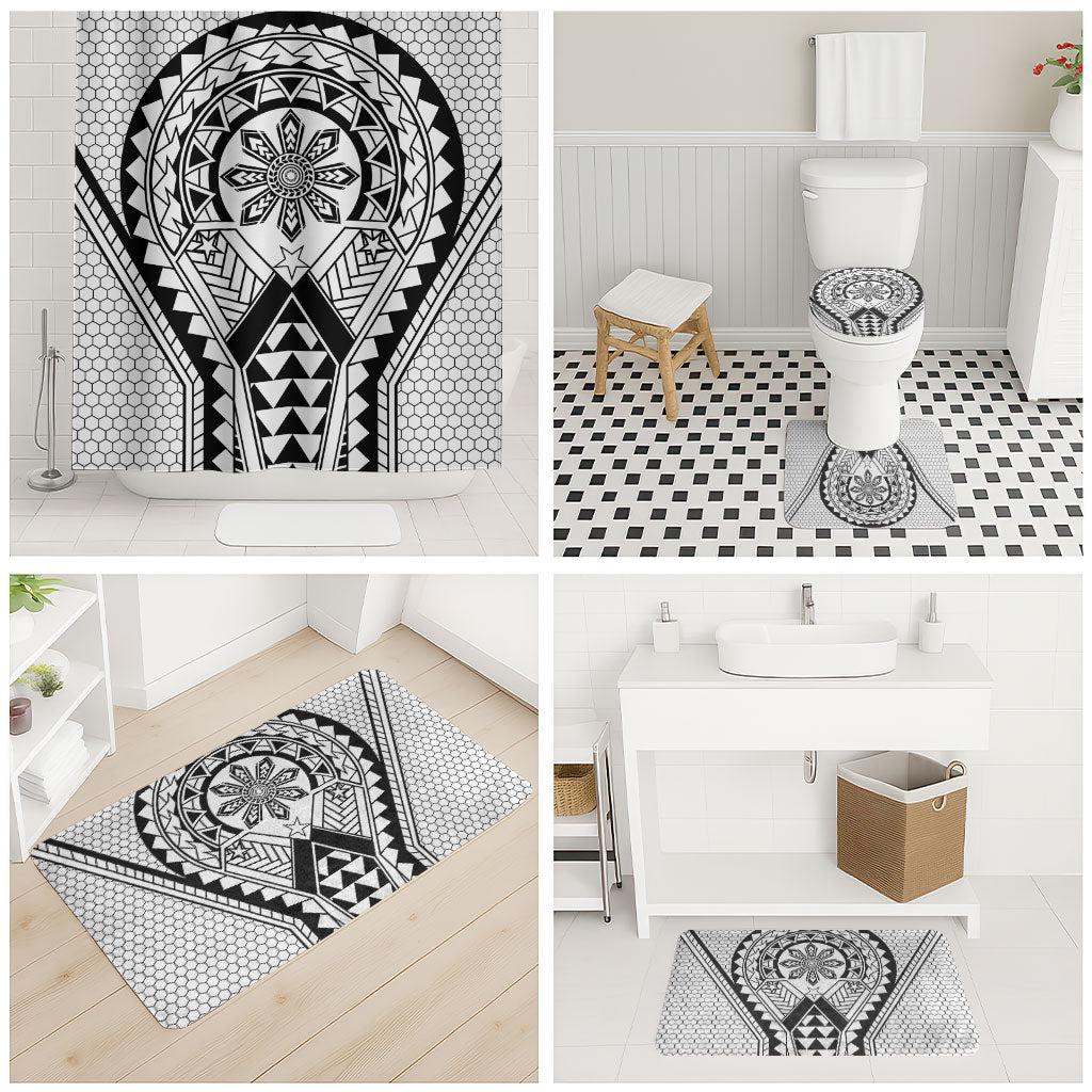 Philippines Batok Tribal Inspired Tattoo White Bathroom Set