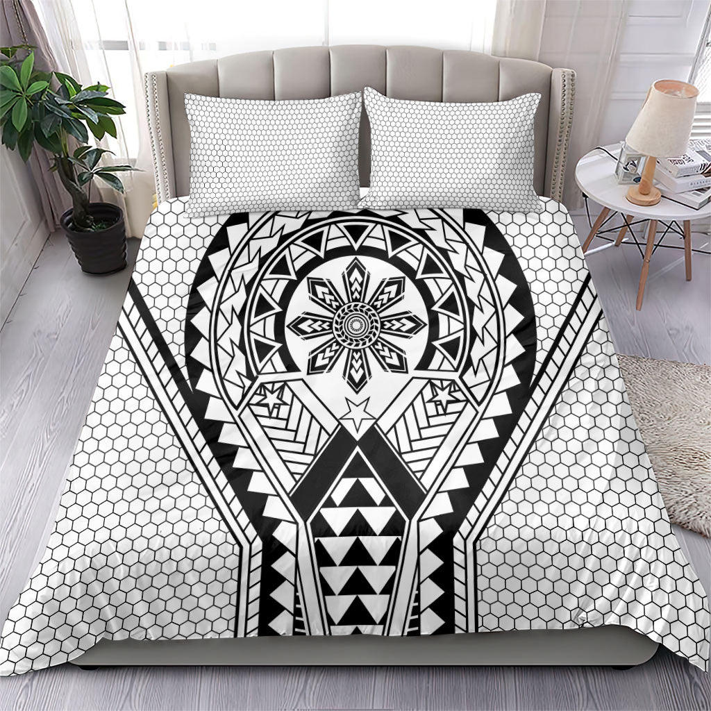 Philippines Batok Tribal Inspired Tattoo White Bedding Set