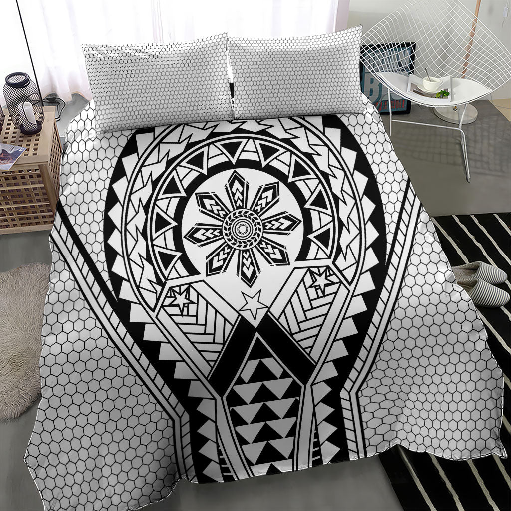 Philippines Batok Tribal Inspired Tattoo White Bedding Set