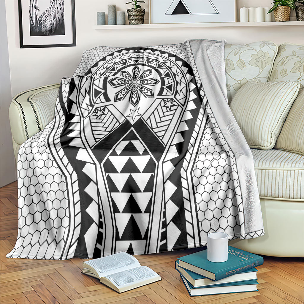 Philippines Batok Tribal Inspired Tattoo White Blanket