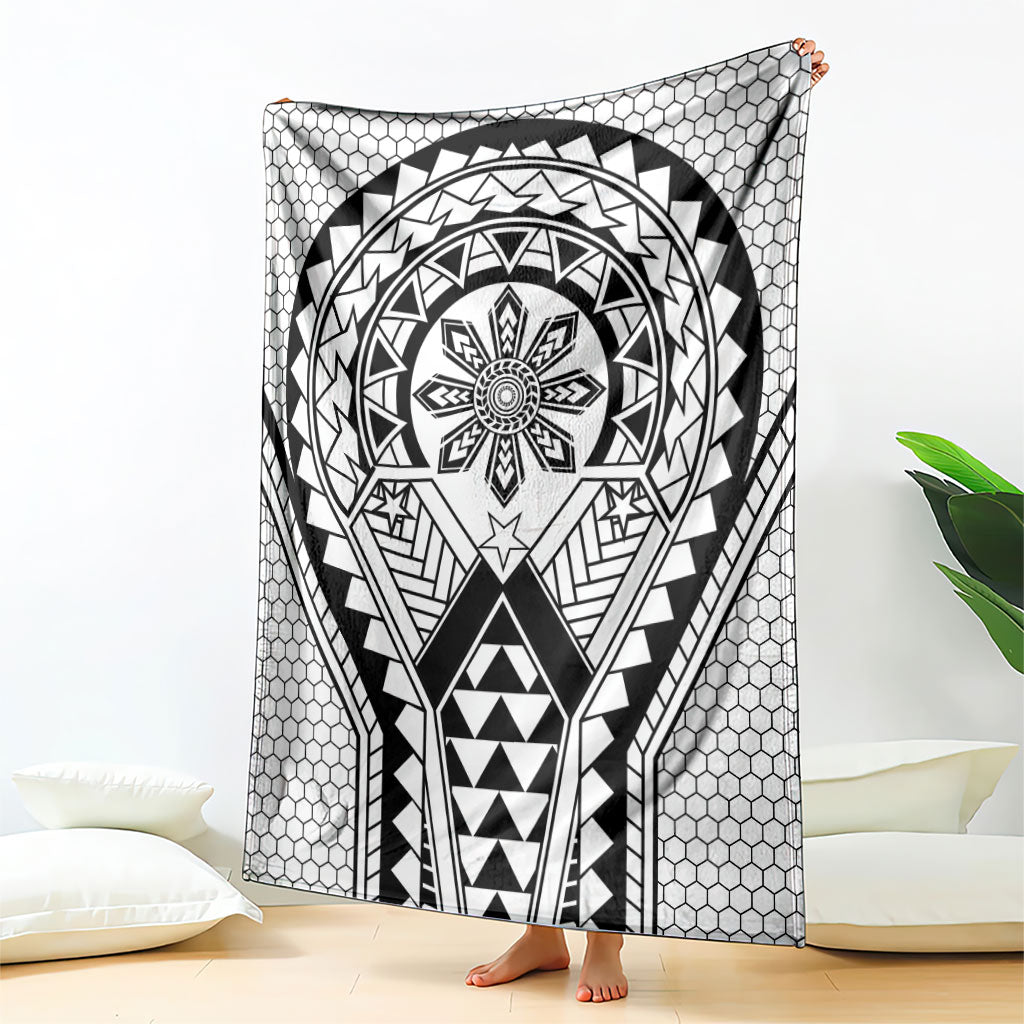 Philippines Batok Tribal Inspired Tattoo White Blanket