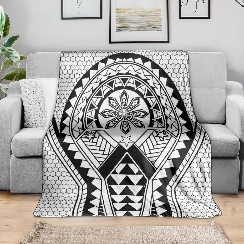 Philippines Batok Tribal Inspired Tattoo White Blanket
